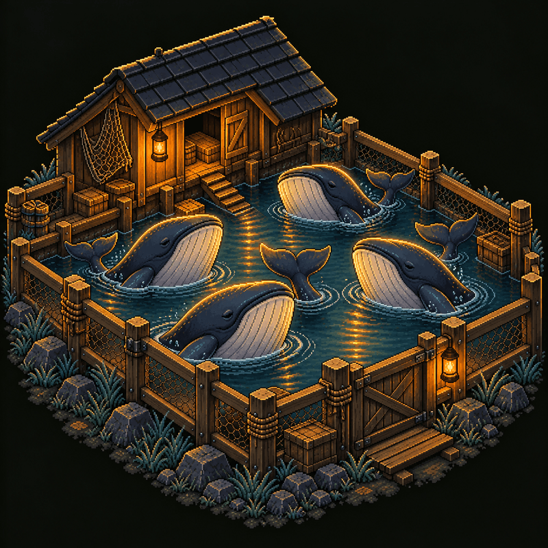 Whale Lagoon: pixel-art whales farm, medium size
